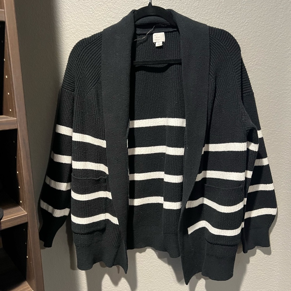 A New Day Black Ribbed Cardigan